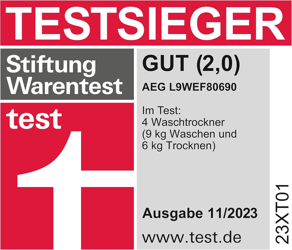 AEG L7WBA60680 Waschtrockner / DualSense - schonende Pflege / 8 kg Waschen / 5 kg Trocknen / D / energiesparend / Mengenautomatik / Nachlegefunktion / ProSteam - Auffrischfunktion / 1600 U/min