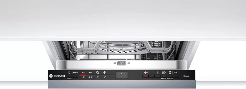 Bosch SRV2HKX41E Serie 2 Geschirrspüler Vollintegriert, 45 cm breit, Besteckkorb, Extra Trocknen auf Knopfdruck, InfoLight rot, AquaStop Schutz gegen Wasserschäden, Mehrfarbig