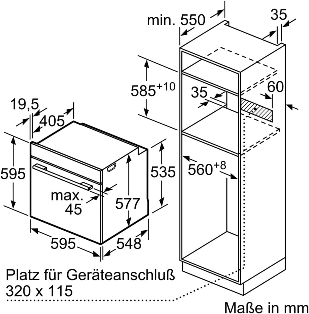 Siemens HB578GBS3, iQ500, Einbau-Backofen 60 x 60 cm, activeClean Pyrolyse Selbstreinung, TFT-Display, 3D Heißluft, Schnellaufheizung, cookControl40 Automatikprogramme, softMove, Edelstahl
