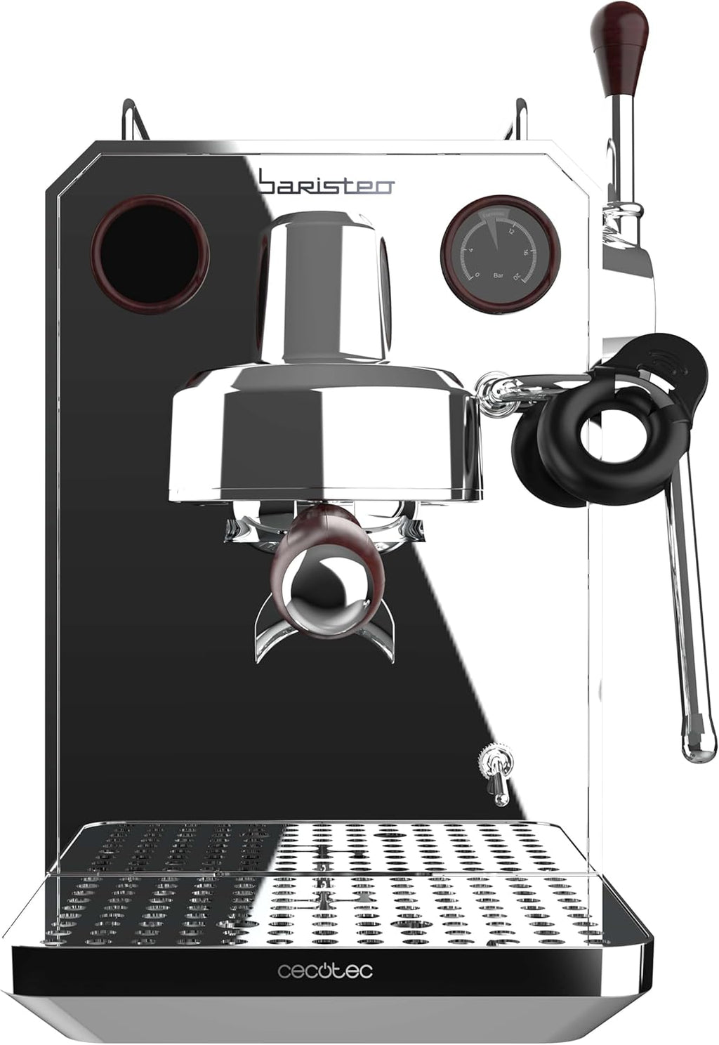 Cecotec Espresso-Kaffeemaschine Barista Baristeo Intima, professionelle Barista-Espressomaschine, Vorbrüh-System, 15 Bar Pumpe, einfaches Befüllen, 1,7L Wassertank und Tassenwärmer