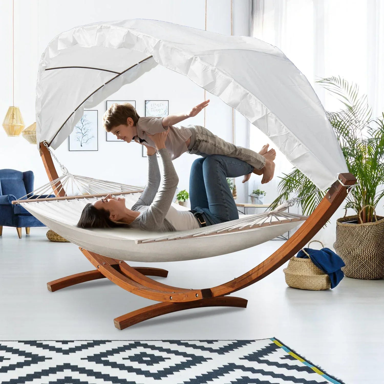 Sonnewelt Hngematte Holz Hammock mit Gestell