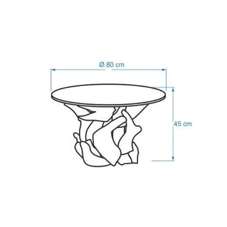 Handgearbeiteter Couchtisch IKAL aus Wurzelholz inkl. Glasscheibe  80 cm