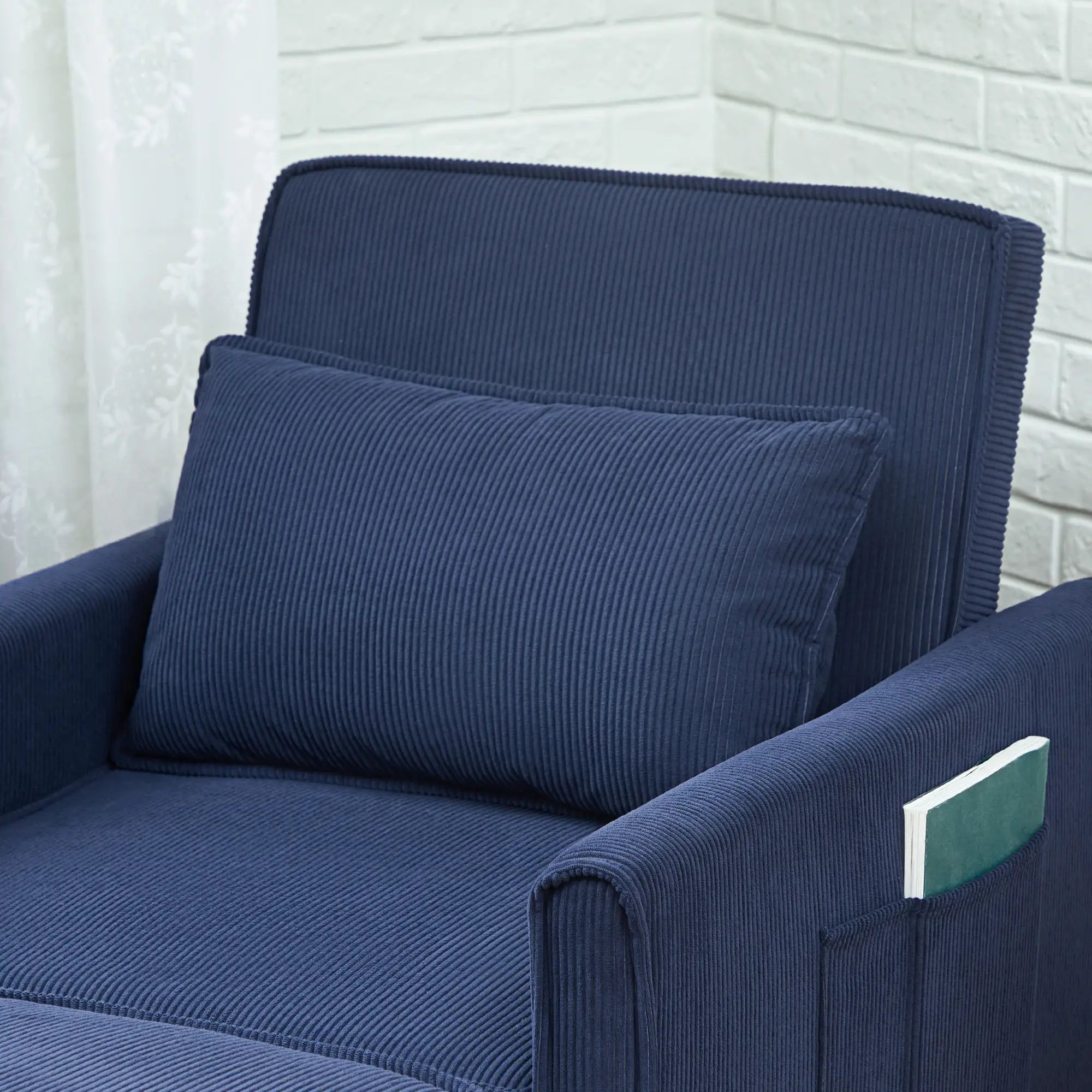 HOMCOM Schlafsessel Klappbett 3in1 verstellbar mit Rollen Blau