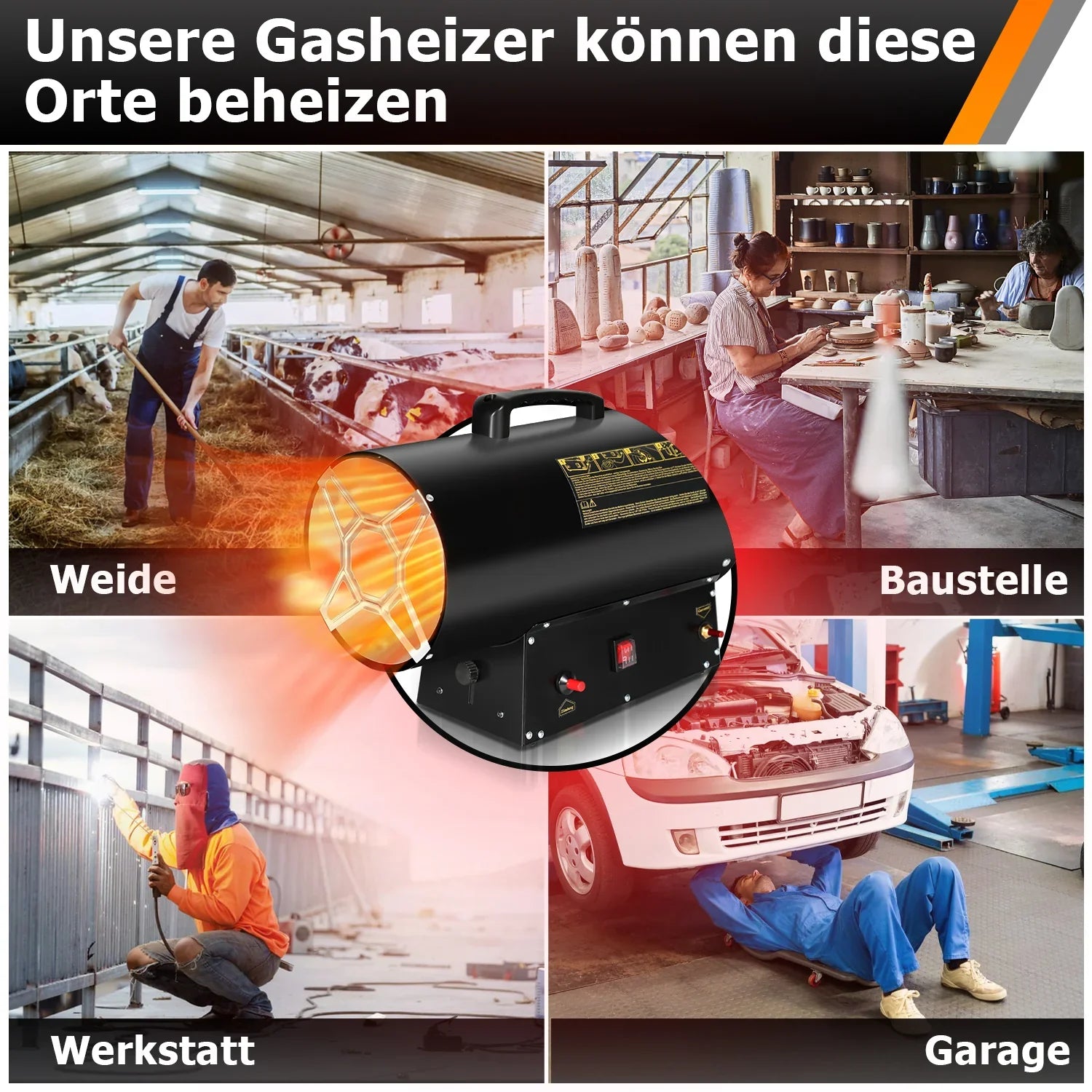 Sonnewelt Gasheizgeblse Baustellen Niro 10-30kW