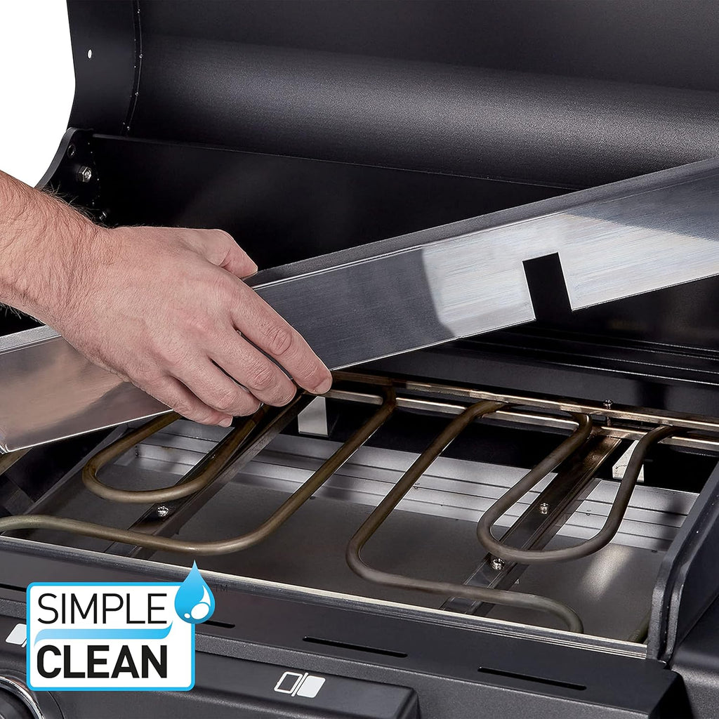 Enders Elektrogrill eCRAVE 2, mit Gussrost, Grillwagen mit viel Stauraum, SIMPLE CLEAN™ Reinigungssystem, 2 leistungsstarke Heizelemente, formstabile Garhaube mit integriertem Thermometer #97116