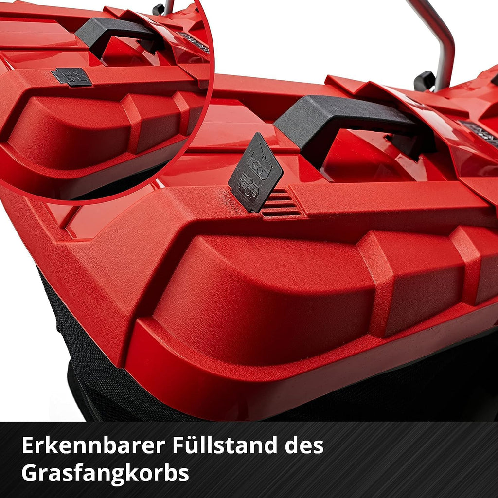 Einhell Akku-Rasenmher GE-CM 18/33 Li Kit Power X-Change (18 V, 33 cm Schnittbreite, bis 200 m, Brushless, 30L Fangkorb, 25-65 mm Schnitthhe, inkl. 4,0 Ah Akku + Ladegert)
