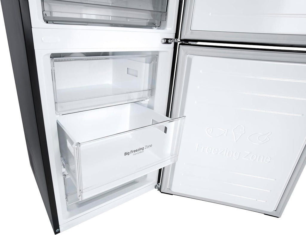 LG GBP62MCNAC Kühl-Gefrierkombi – 384 L, Energieeffizienz A, Total NoFrost, DoorCooling+, niedriger Geräuschpegel, modernes Design in Anthrazit Schwarz, 59,5 x 67,5 x 203 cm