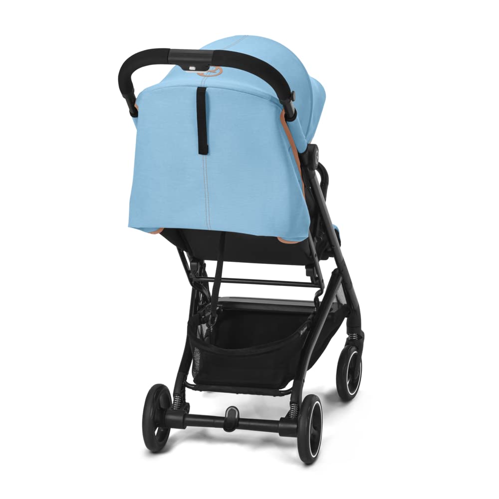 Cybex Gold Kinderwagen Beezy mit One-Pull Harness, Ab Geburt bis ca. 4 Jahre (max. 22 kg), Kompakt und ergonomisch, Almond Beige (Beige mit schwarzem Rahmen)