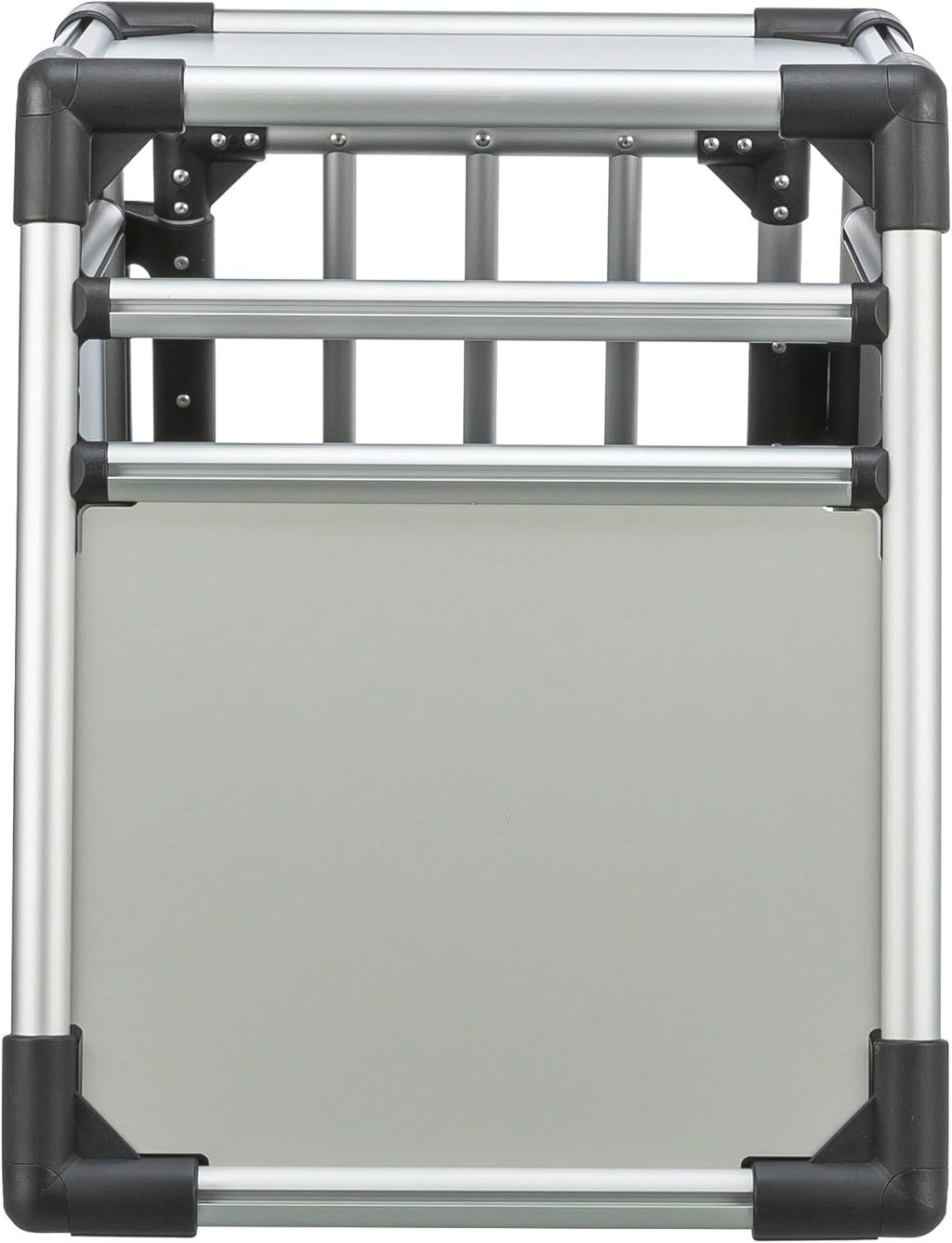 TRIXIE Hunde-Transportbox, Aluminium, L: 92 x 64 x 78 cm, grafit, rutschfste Liegematte, Klettleiste am Boden, Sicherheitsverschluss, stabil und geruscharm, hochgeschlossene Wnde - 39338