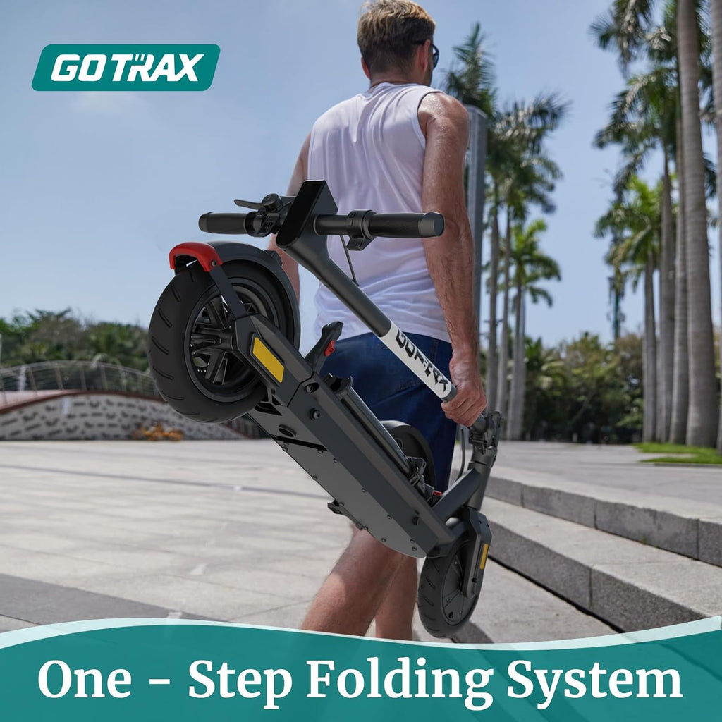 Adult Electric Scooter, 8.5 Inch Pneumatic Tires, Max Range 14/18 Miles, Max Speed 15.5/18 MPH, Powered by 300 Watt Motor, with Cruise Control Adult Folding Electric Scooter