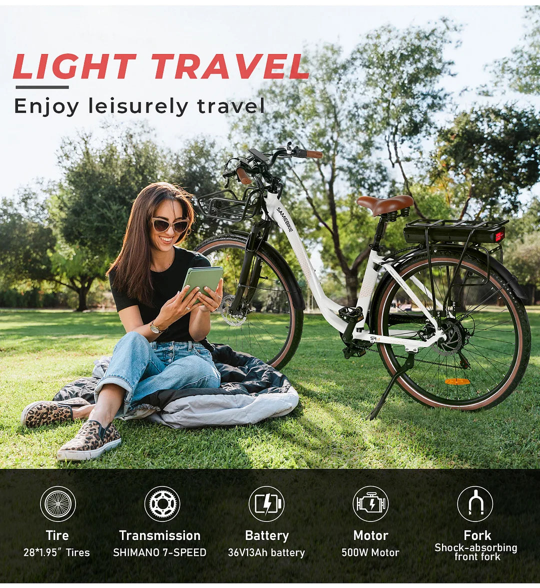 SAMEBIKE RS-A07 City E-Bike 500W Motor 36V 13Ah Akku 35KM/H