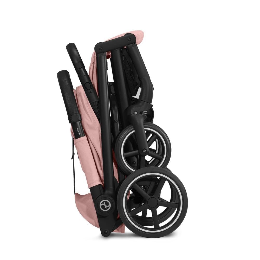 Cybex Gold Kinderwagen Beezy mit One-Pull Harness, Ab Geburt bis ca. 4 Jahre (max. 22 kg), Kompakt und ergonomisch, Almond Beige (Beige mit schwarzem Rahmen)