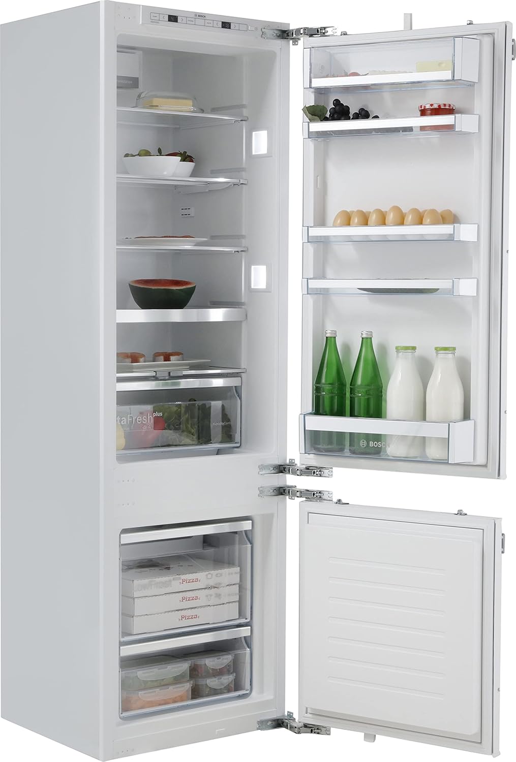 Bosch KGN36NWEA Serie 2 Kühl-Gefrier-Kombination, 186 x 60 cm, 215 L Kühlen & 87 L Gefrieren, NoFrost nie wieder abtauen, LED-Beleuchtung gleichmäßige Ausleuchtung