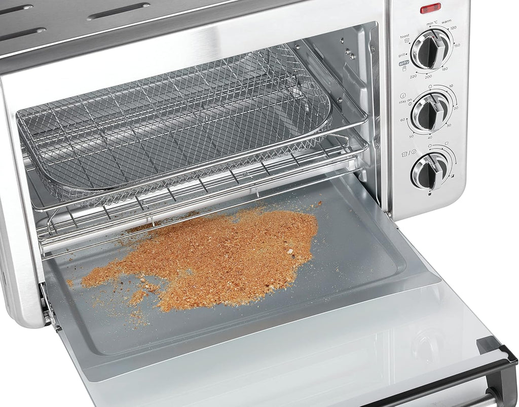 Russell Hobbs Backofen Airfryer [5-in-1: Heiluftfritteuse, Minibackofen, Grill, Toaster, Warmhaltefunktion] Express (20l, Pizza  30cm, inkl. Frittierkorb, Backblech&Grillrost) Umluft- Ofen 26680-56