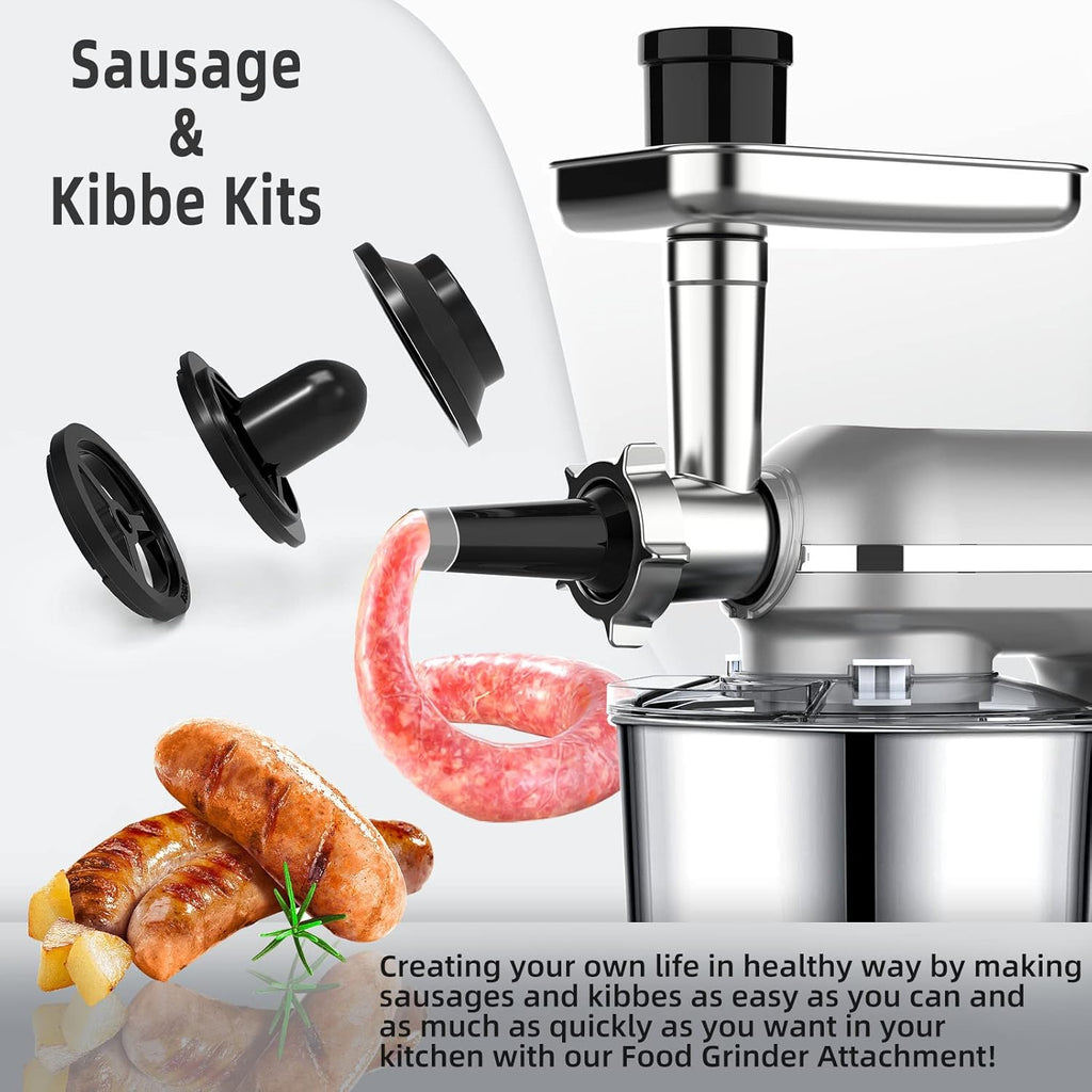 Homlee 3 in 1 Küchenmaschine 1800W Multifunktionale Knetmaschine 6-stufige Gescheindigkeit Mixer, mit Fleischwolf, 1.5L Saftpresse, 5.5L Edelstahlschüssel Teigmaschin