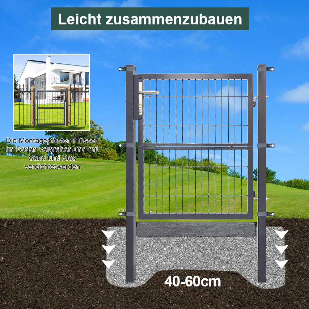 Sonnewelt Gartentor Gartentür Anthrazit Inkl. Schloss