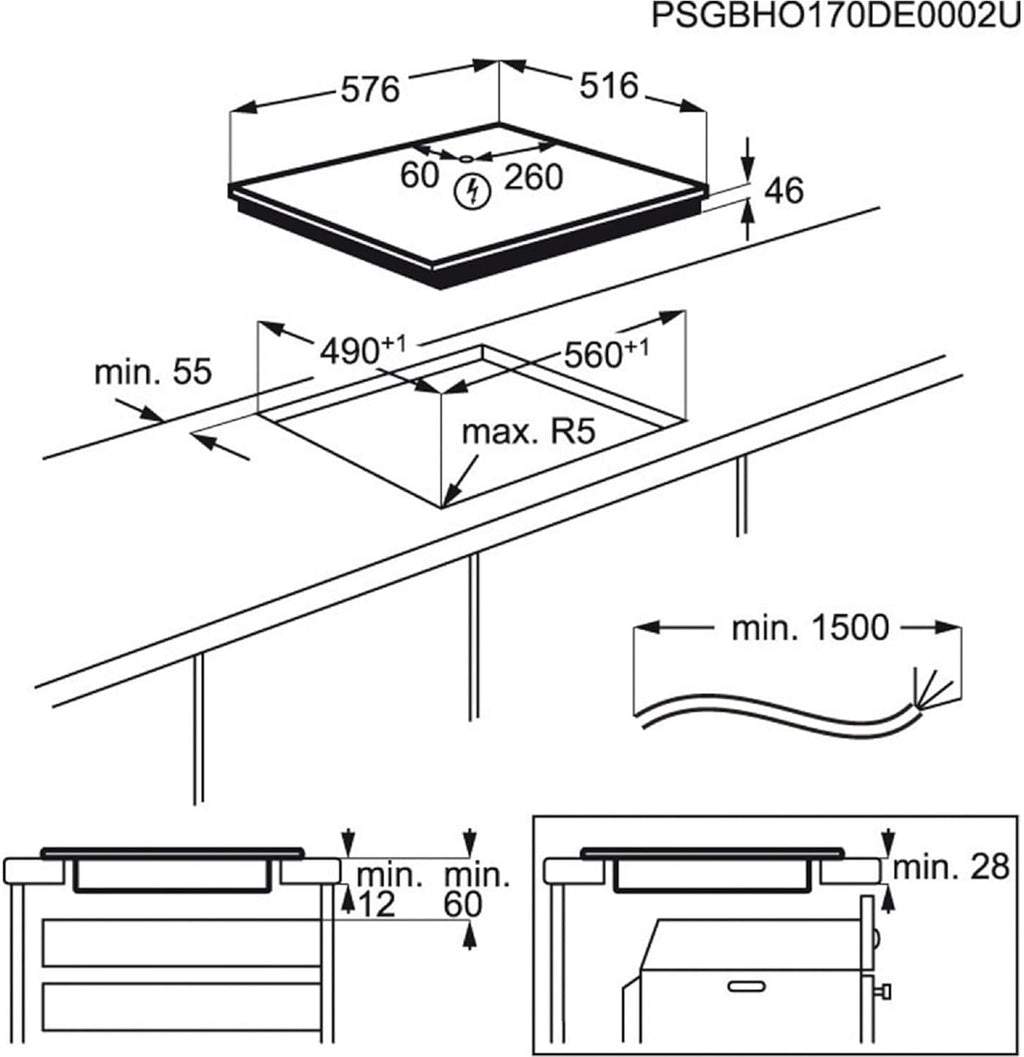 AEG IKE64441XB Autarkes Kochfeld / Induktion / Serie 6000 mit Bridge / Hob²Hood / Slider-Bedienung / 60 cm / Edelstahlrahmen / 4 Kochzonen / Bridge-Funktion / Powerfunktion / Kindersicherung