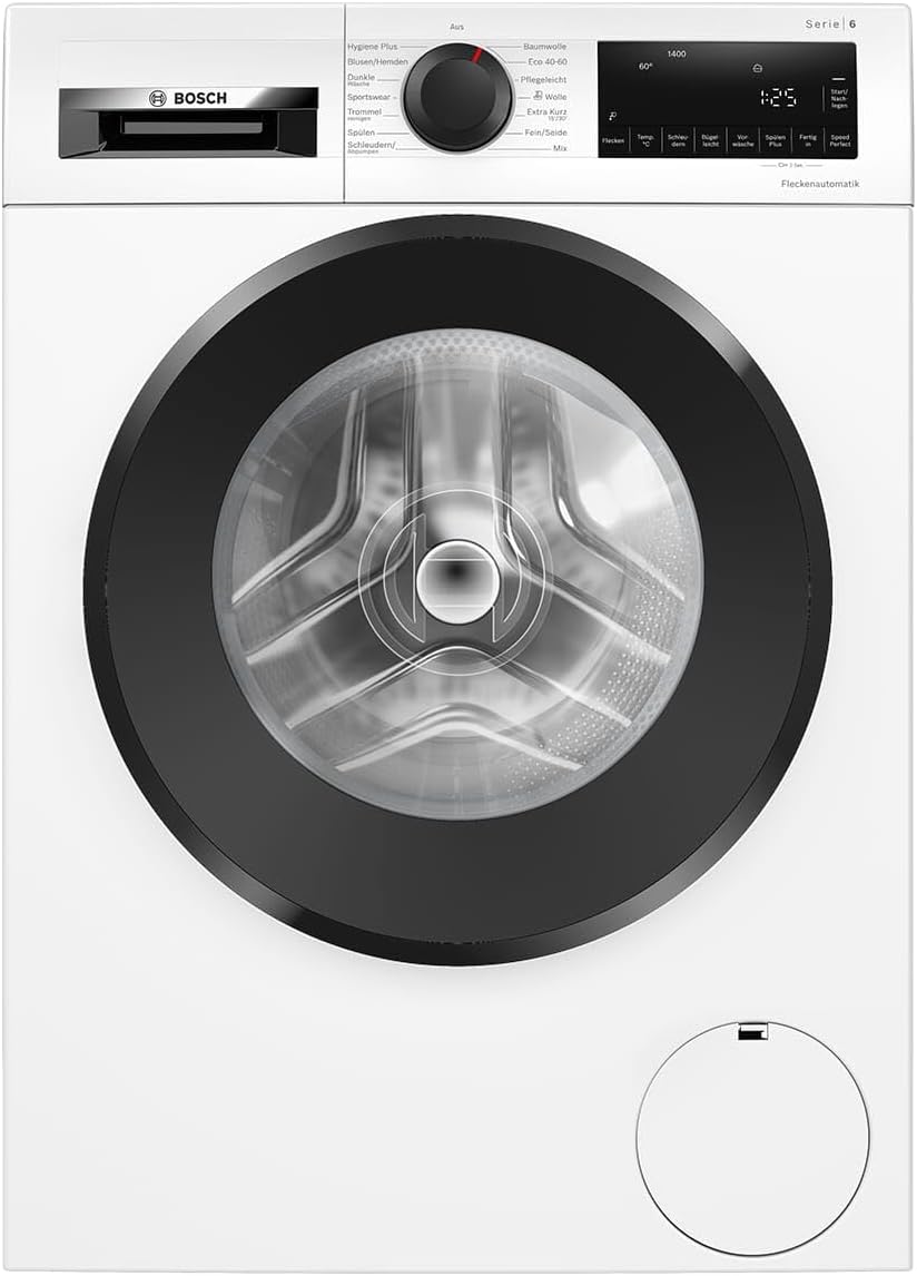BOSCH WAN28127 Waschmaschine Serie 4, Frontlader mit 8kg Fassungsvermögen, 1400 UpM, Iron Assist, Active Water Plus, EcoSilence Drive, Speed Perfect, Weiß, 60cm