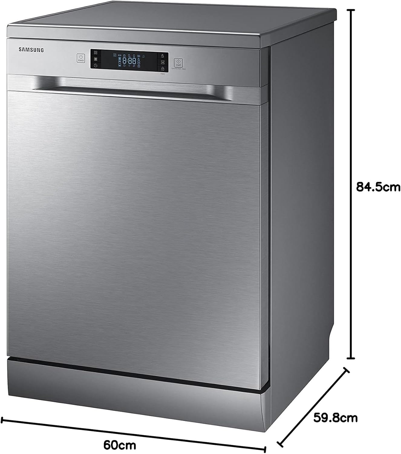 Samsung DW60M6050FS Geschirrspüler, freistehend, 14 Gedecke, A++, Edelstahl, maximal 60 cm, berührungsempfindliche Tasten, LED